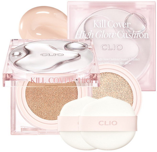 클리오 킬커버 하이 글로우 쿠션 기획세트(본품+리필+퍼프2매), 2 란제리, 1세트