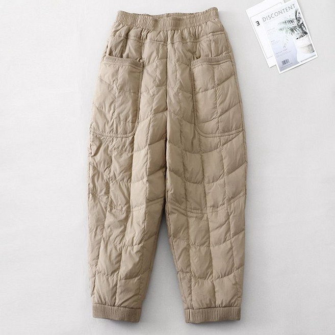 티류으스 여성 겨울 빅사이즈 누빔 솜패딩 바지 허리밴딩 조거 퀼팅 ZA