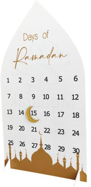 GHSHOP 아크릴 라마단 달력 Eid Mubarak 장식 탁상용 탁상용 데스크톱 장식 장식 무슬림 라마단 출현 홈 카페, 종이 아크릴, 스타일 a