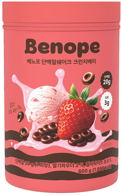 베노프 단백질쉐이크 크런치베리, 1개, 600g