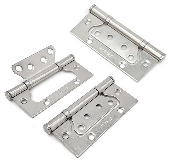 아이베란다 방문 화장실용 칼라 이지경첩 스텐 100mm, 실버, 3개