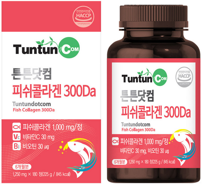 튼튼닷컴 피쉬 콜라겐 300 Da [6개월분] - 저분자 피쉬콜라겐 / 대용량, 180정, 1개