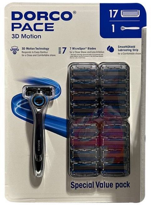 도루코 페이스 3D모션 면도기 1개 + 면도날 17입