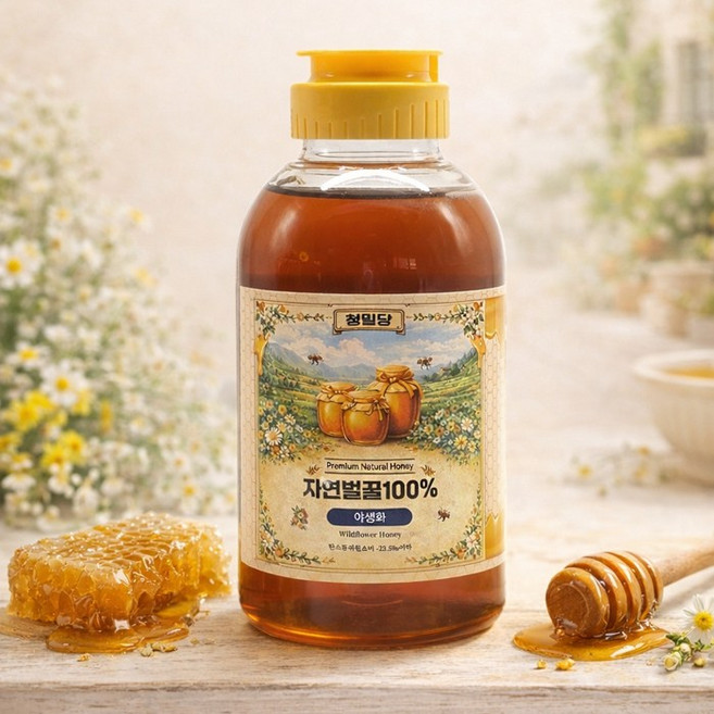 청밀당 꿀 보틀 500g 자연 벌 꿀 100% 베트남산 야생화, 1개
