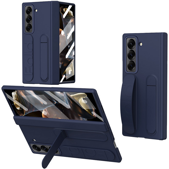 YINUO 갤럭시 Z 폴드3 4 5 6 7 힌지보호 그립 스탠드 케이스 호환