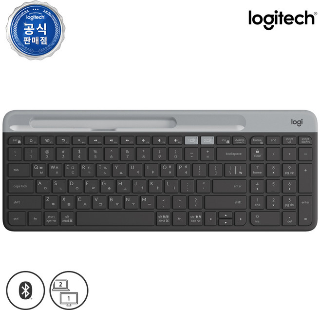 로지텍 코리아 K580 슬림 블루투스 무선 키보드 팬터그래프, 시크블랙, 로지텍 K580