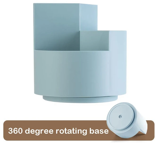 1PC 이 360도로 책상을 정리하세요 ° 회전 필통 - 사무실 가정 학교 및 학생에게 적합, 02 Turquoise, 1개