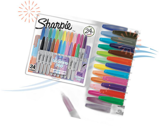 Sharpie 샤피 마카펜 네임펜 세트 파인팁 형광색 12색 FA
