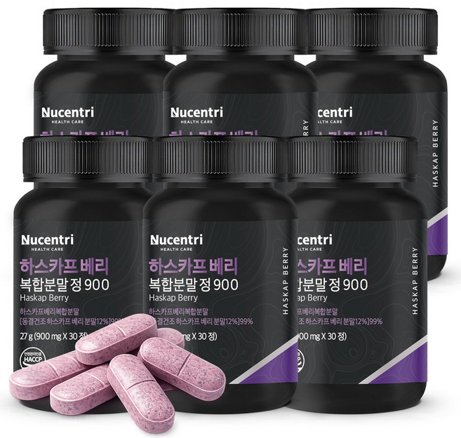 뉴센트리 유기농 하스카프 베리 분말 원료 정, 6개, 30정