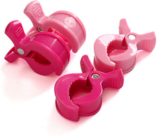 미라클베이비 다용도 유모차집게 블랭킷 클립 집게 4p, 핑크, 4개