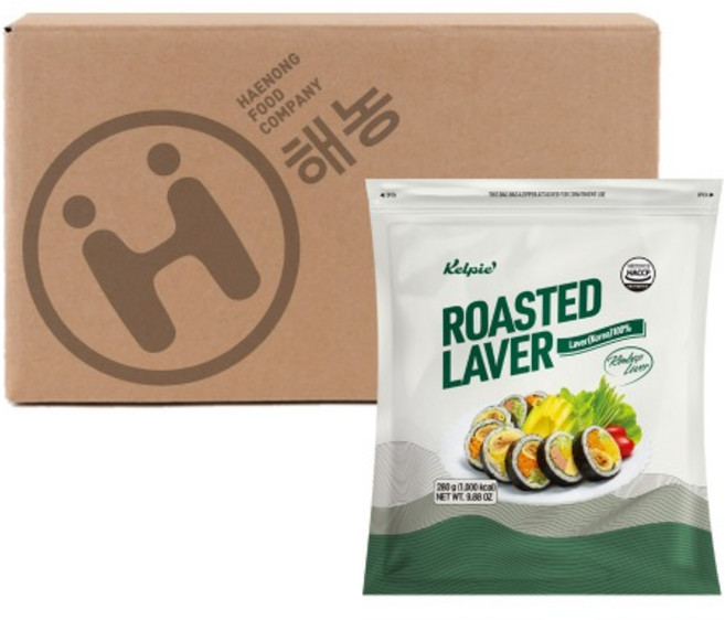 해농 김밥김 100매 업소용 대용량 두꺼운 스시김 김밥용김, 280g, 20개