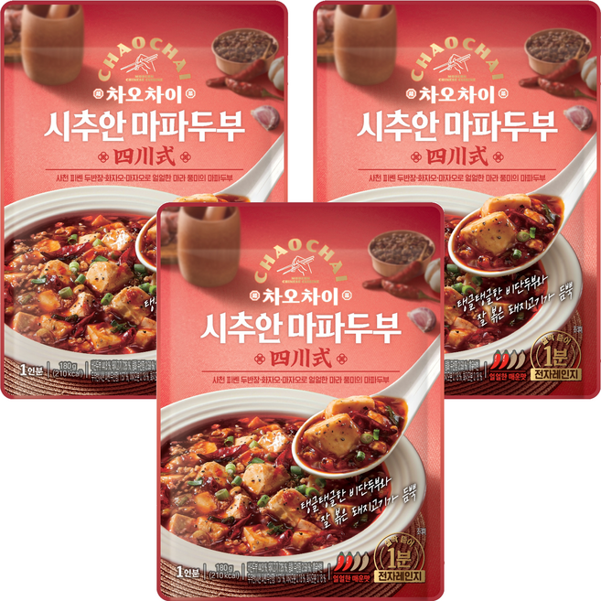 차오차이 시추안 마파두부, 180g, 3개