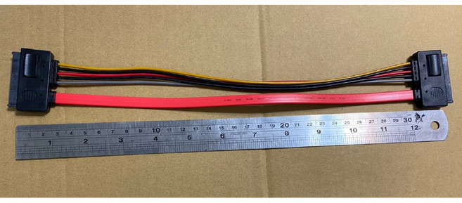 【IF】SATA 22P 排線 HDD傳輸線 34cm 母轉母 F-F 線 22pin 7+15延長線, 1個
