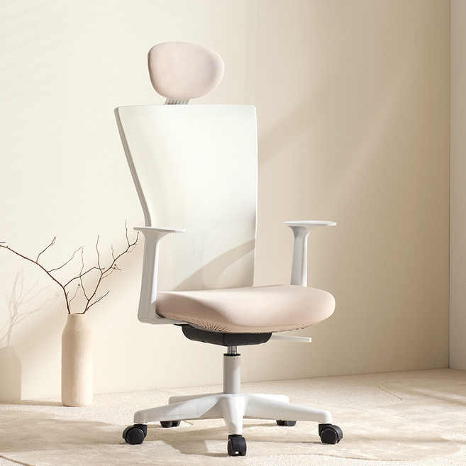 체어스코 네이처 허리 편한 컴퓨터의자 사무용 사무실 학생 공부 책상의자 헤드세트, 햇살베이지