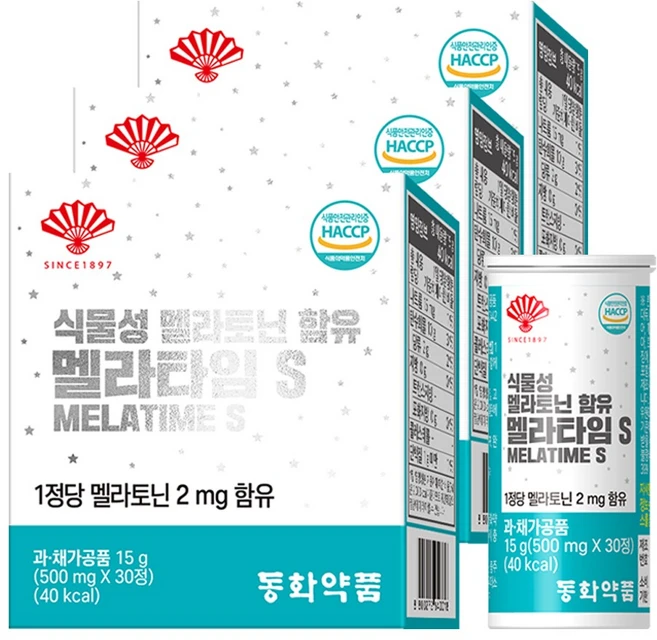 동화약품 식물성 멜라토닌 함유 멜라타임S, 30정, 3개 - 쿠팡