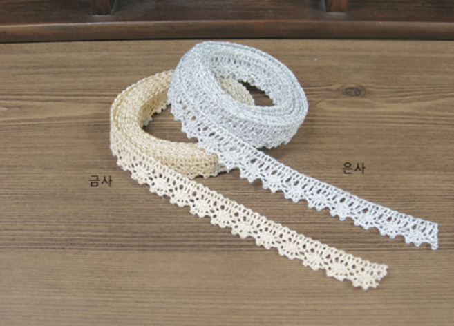 릴리패브릭 접착토션레이스]블링블링-2color, 은사, 1개