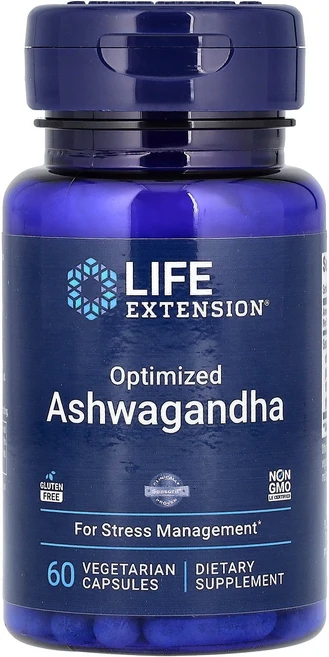 Life Extension 옵티마이즈드 아슈와간다 베지 캡슐 60정(캡슐 1정당 125mg) Extension (라이프 익스텐션), 2개, Life Extension, 최적화된 아슈와간다, 12, 60정 - 쿠팡