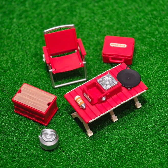 DIY 조립 미니어처 캠핑 용품 만들기 세트, 레드