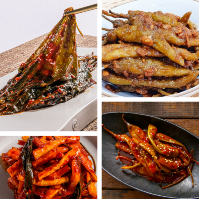 [프리미엄] 간편식 인기반찬 기획전 1kg + 1kg 반찬 모음 밑반찬, 양념깻잎1kg＋무말랭이무침1kg, 2개