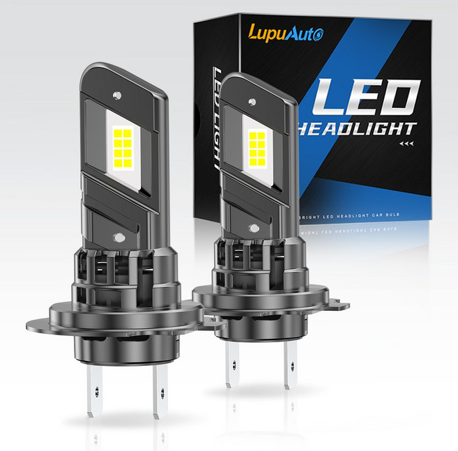 로푸 E4X LED 고출력 전조등 1:1 헤드라이트, H7, 1세트