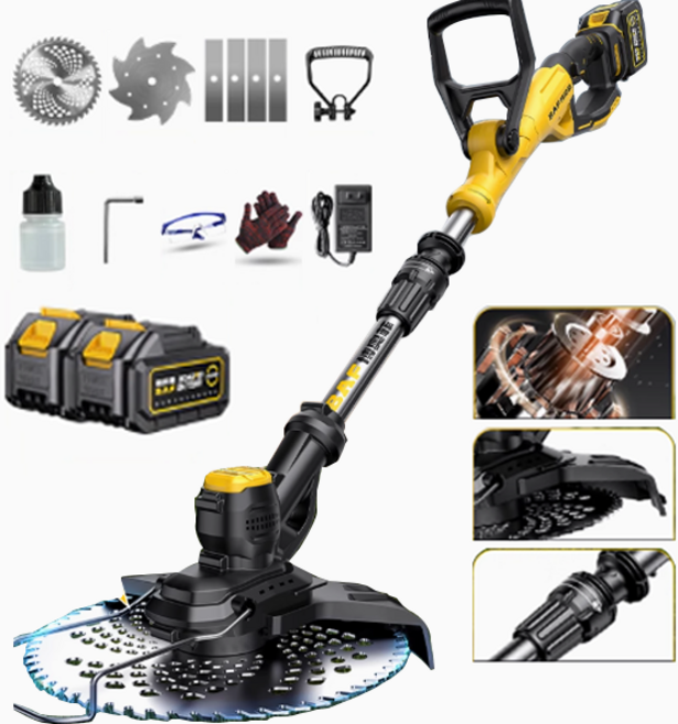 BATLIM 독일기술 고출력 충전식 예초기 미니 무선 전동 제초기 다기능 벌초 잔디깍기, 하이엔드 배터리 1+1