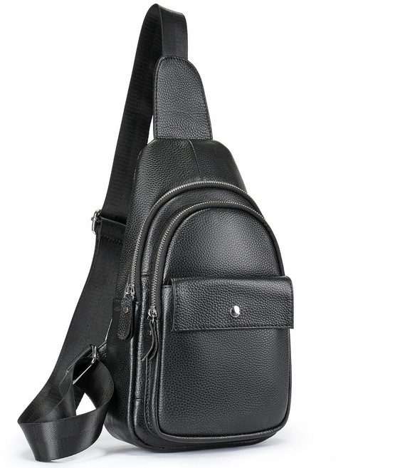 진가죽 남성 가방 | 심플한 캐주얼 슬링백 & 체스트백