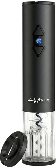 데일리프렌즈 전동 와인오프너 코르크 병따개, 1개, 블랙