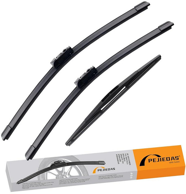 PEJIEDAS 3 Replacement Wiper Blades 28\" + 14\" + 12\" Front and Rear Wiper Blades (Pack of 3), PEJIEDAS 3 Replacement Wiper B
