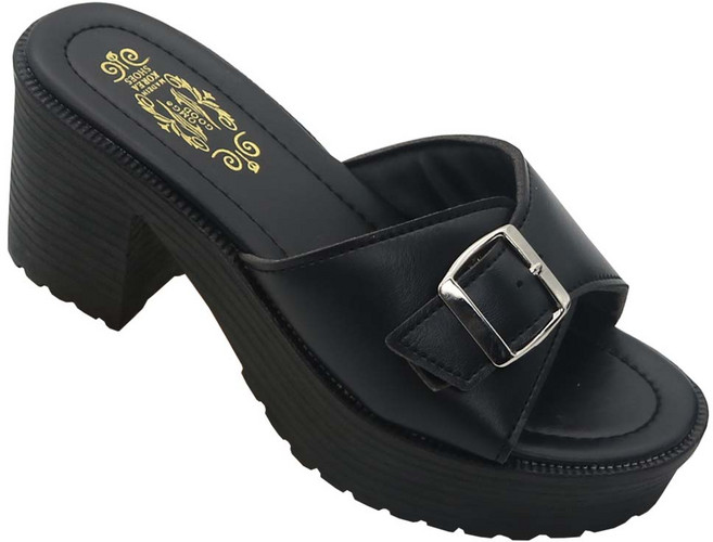 여성용 리본 키높이 슬리퍼 빅사이즈 근무화 통굽 슬리퍼 7cm