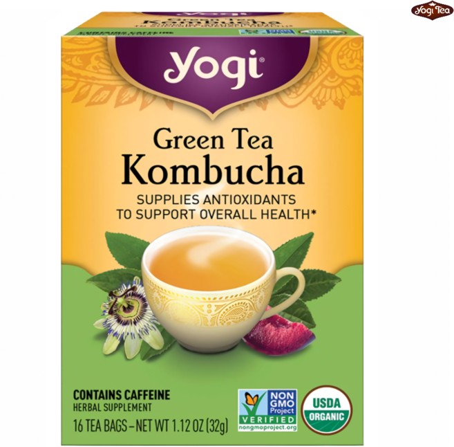 요기티 녹차 콤부차 티백 USDA 유기농 인증, 2g, 16개입, 1개
