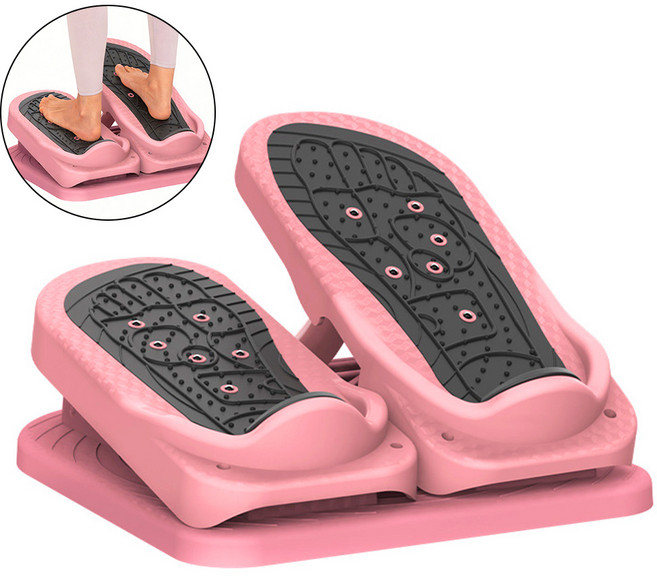 YOPENCE 2in1 가정용 지압 스텝퍼 종아리 스트레칭 보드 실내 하체운동기구, 핑크