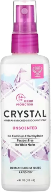 CRYSTAL 미네랄 강화 데오드란트 스프레이 무향 118ml(4fl oz) - 쿠팡