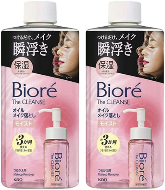 비오레 더 클렌즈 오일 메이크업 리무버 모이스트 리필용, 280ml, 2개 - 쿠팡
