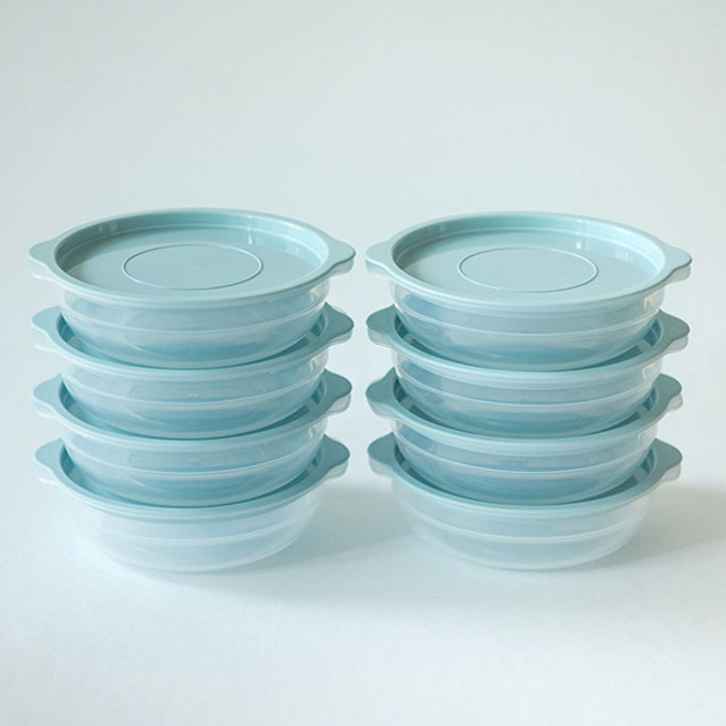 리빙안 전자렌지 햇반용기 냉동밥용기 450ml, 16세트, 스카이블루