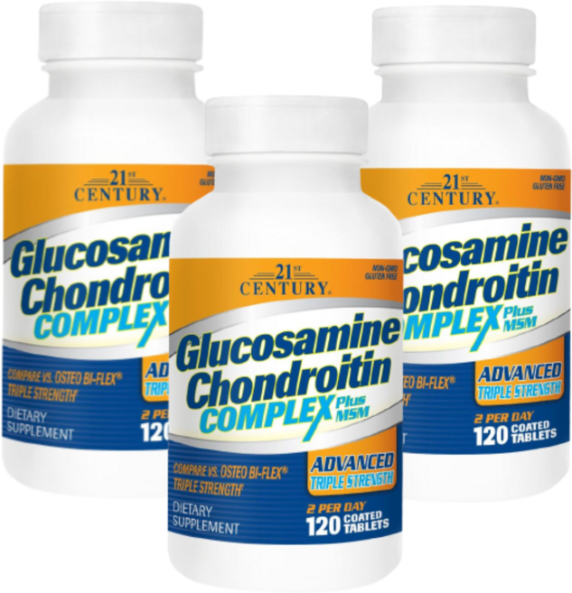 선물용 미국 글루코사민 콘드로이친 MSM포함 120정 3병 6개월분, 3개