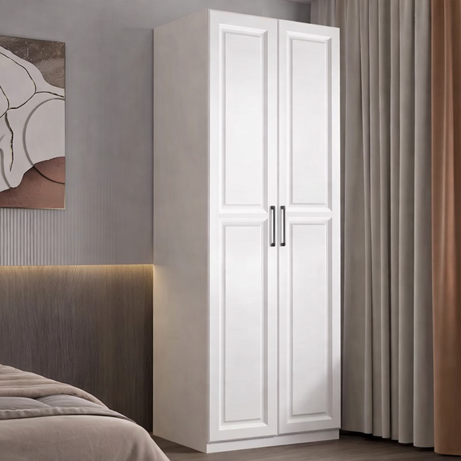 현대적인 침실용 데일리 의류 정리 수납장 심플한 방진 옷장, 화이트(A)