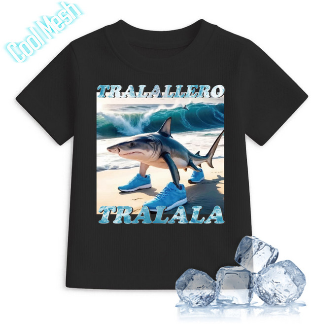 꼬므떼 아동 주니어 이탈리안 브레인롯 기능성 여름 쿨론 메쉬 반팔 티셔츠 트랄랄라 트랄라레오 밈티셔츠 형제룩 등원룩