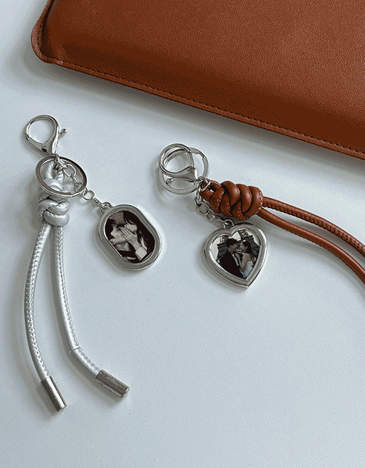 포토 프레임 스트랩 키홀더 키링 6종, 사각형, 실버, 출력해주세요