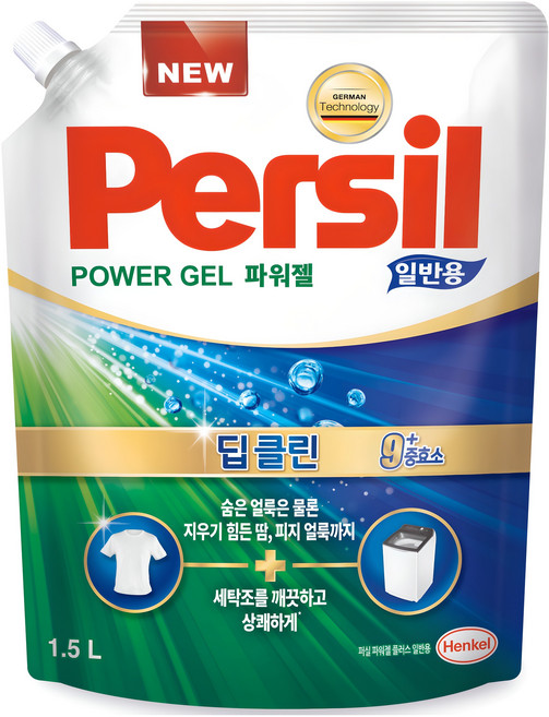 퍼실 딥클린 파워젤 일반용 액상세제 리필, 1.5L, 1개입, 1개