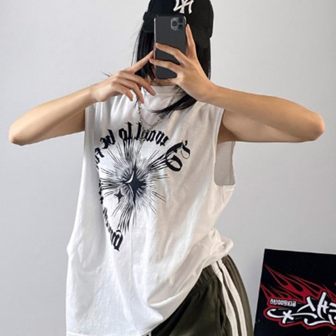 [주식디디댄스] 자체제작 JJ 레이져 면 여름 나시 데일리 댄스복 공연복 무대복 힙합의상 축제의상