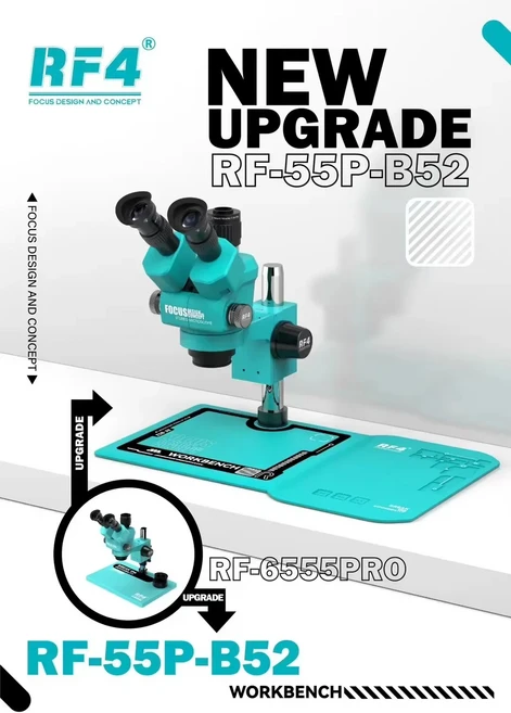 RF-6555PRO 방진 설계 현미경 연속 줌 6.5X-55X 노브 7단계 줌 삼안 현미경, 01 CHINA, 01 RF-6555PRO