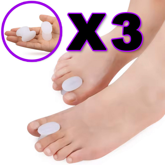 아마존 미국 3년 연속 스테디 셀러 BuonVezzo 실리콘 발가락분리젤 발가락분리링, 6개, 화이트