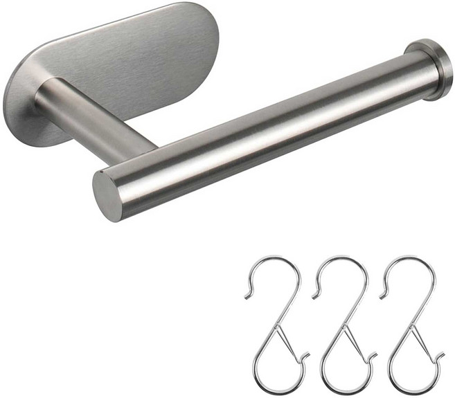 무타공 304 스텐 욕실 청소도구 걸이, 실버, 1개