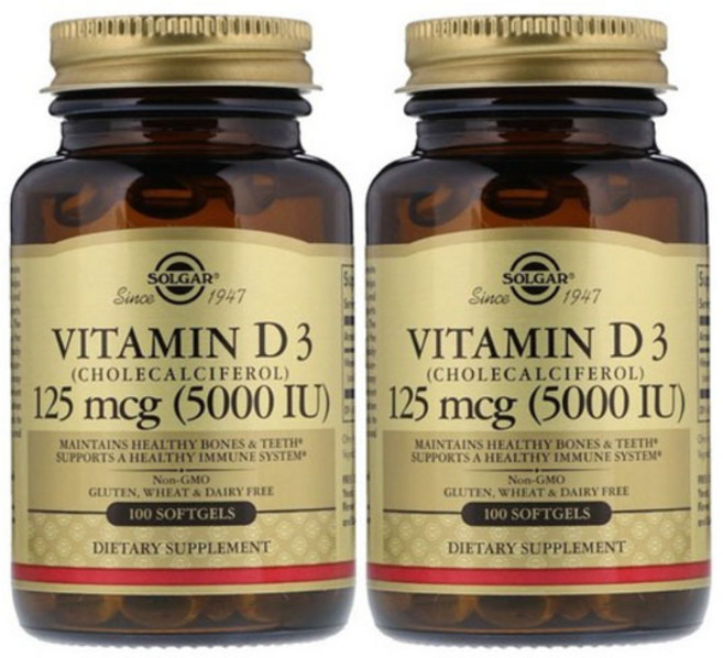 솔가 비타민 D3 5000 IU 소프트젤, 100정, 2개