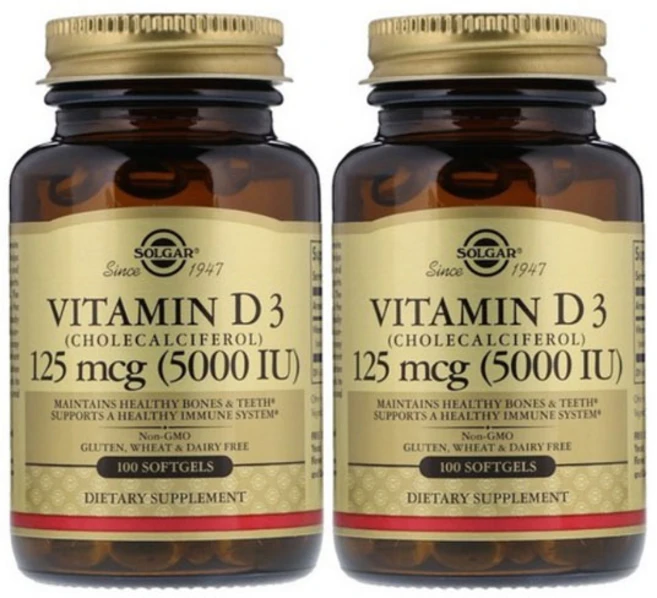 솔가 비타민 D3 5000 IU 소프트젤, 100정, 2개 - 쿠팡
