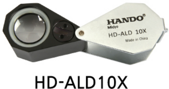 한도 HD-ALD10X LED루페확대경 10배율 렌즈지름21mm, 1개, 블랙실버
