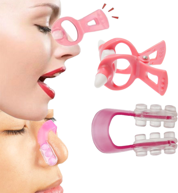 노즈업 실리콘 콧대 미용 코집게 미용 도구 2종 세트, 2개, 핑크색