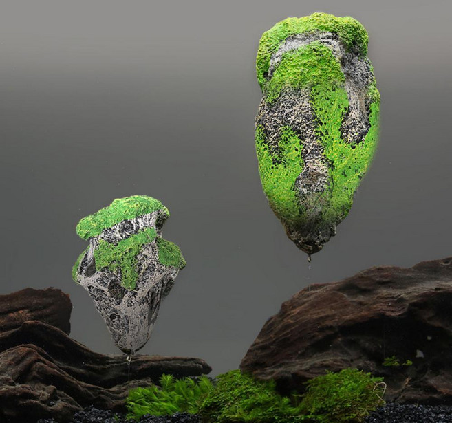 물에뜨는돌 어항장식품 수조 장식 물고기 놀이터 수족관 꾸미기 용품, 1개