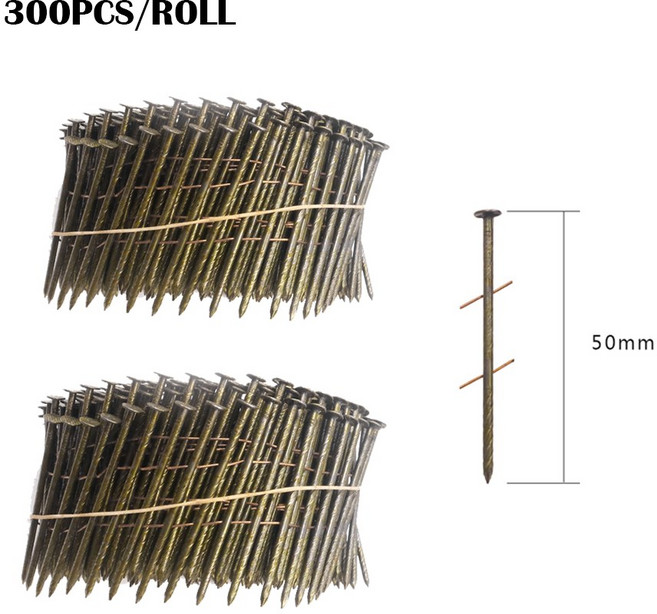최대 스레드 네일 38MM 팔레트 루핑 손톱 55MM 70MM CN55 공압 80 나무 네일러 CN70 코일 80MM
