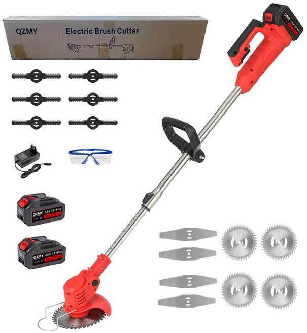 [QZMY] 독일기술 무선 충전식 예초기 전동 21V 벌초 고출력 셋트, (배터리 2개), 1세트